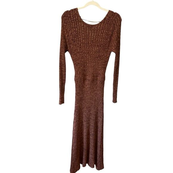 Revolve AFRM Skye Cutout Midi Sweater Dress in Marled Port - Picture 8 of 9